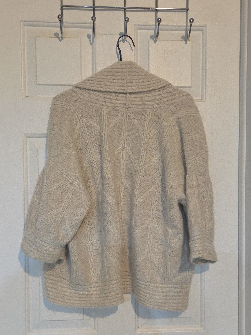 Peruvian Connection Cable Knit Shawl Cardigan Alpaca Blend - Picture 8 of 8